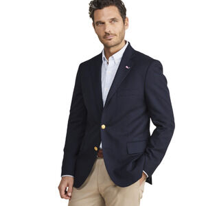 Vineyard Vines by Shep & Ian Boathouse Performance Wool Navy Blazer Size 44L